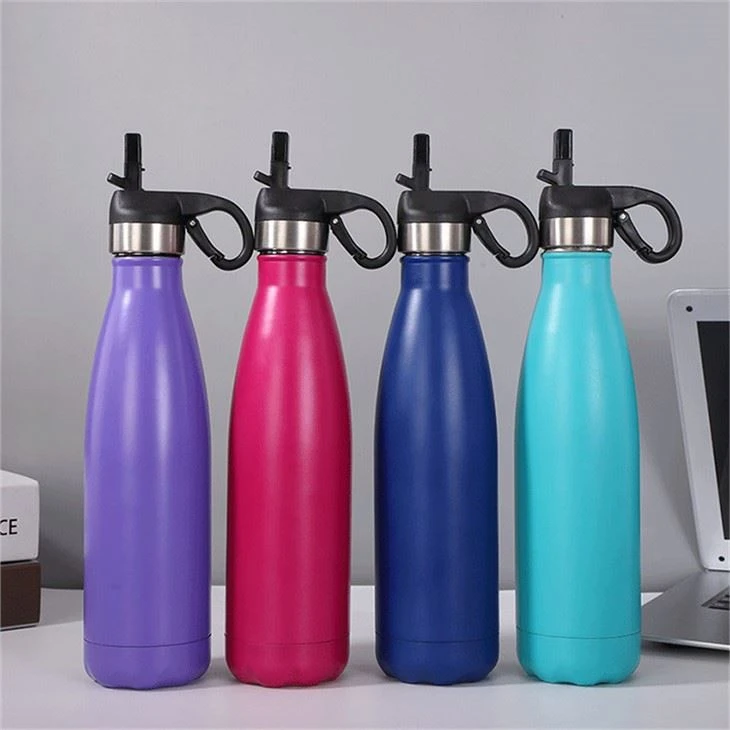 Sport Cola Bottle With Straw Lid